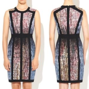 BCBGMaxazria Gwyneth Print Blocked Dress As Seen on TV Zize 0